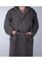 Anthracite Colored 100% Cotton Curly Hooded Model Bathrobe (S-M-L-Xl-2Xl-3Xl-4Xl) Large and Oversize