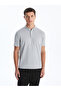 Polo Neck Short Sleeve Men's Textured T-Shirt