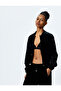 Long Sleeve College Collar Velvet Bomber Jacket