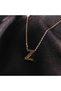 Steel Women's Necklace, Gold Color Letter Necklace with Evil Eye Beads No.137A