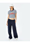 Short Sleeve Slim Fit Crew Neck Printed Crop T-Shirt - 2
