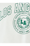 V-Neck Short Sleeve College Printed Crop Slim Fit T-Shirt - 6
