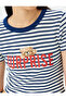 Short Sleeve Slim Fit Crew Neck Printed Crop T-Shirt - 5