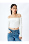 Madonna Collar Slim Fit Beige Women's Long Sleeve T-Shirt 5Sal10451Ik - 3