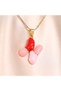 Steel Women's Necklace, Gold Color Letter Necklace, Mini Bead Detail, No:97A - 4