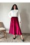 Burgundy Velvet Flared Skirt