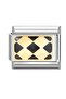 Gold - Black Themed Italian Bracelet Charm
