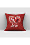 Valentine's Day Double-Sided Printed Velvet Throw Pillow Cover with Love Lettering - 43X43 cm - 2