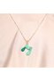 Steel Women's Necklace, Gold Color Letter Necklace, Mini Bead Detail, No:97A