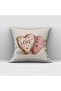 Valentine's Day Double-Sided Printed Velvet Throw Pillow Cover with Love Lettering - 43X43 cm - 2