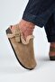 (Holly 2 Fur) Women's Genuine Leather Belted Buckle Sabo Mink Sandals - 5