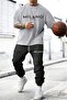 Men's Grimelange Milano Printed T-Shirt Black Tracksuit Bottom Top Set