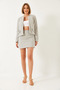 Women's Gray A-Line Lined Cropped Cashmere Short Skirt 8405 60261330 - 3