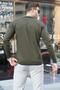 Khaki Zippered Men's Knitwear Sweater 6824 - 3