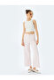 Cotton Wide Fit Pockets Button Crop Wide Leg Denim Pants - Culotte Jean