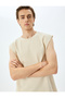 Cotton Crew Neck Oversize Sleeveless T-Shirt