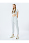 Raster Waist Lace up Pocket Detailed Comfortable Fit Jogger Sweatpants