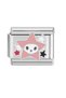 Italian Embroidered Pink and Black Star Bracelet Charm