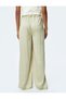 Textured High Waist Wide Leg Satin Palazzo Pants - 4