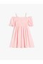 Gipe Detailed Pleated Short Sleeve Strap Midi Dress - 2