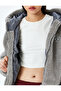Zippered Hooded Oversize Embroidered Plush Coat - 6