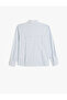 Long Sleeve Button Closure Viscose Blend Stripe Shirt - 2