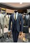 Dobby Navy Blue Suit –Slimfit, Please Choose One Size Larger. - 4