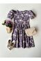 Women's Purple Rose Watermelon Sleeve Poplin Dress - 4
