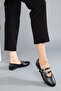 Women's Black Leather Belt Buckle Ballerinas Top Quality Joy - 4