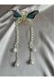 Variegated Patterned Butterfly Pearl Dangle Buckle - 4