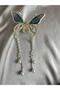 Variegated Patterned Butterfly Pearl Dangle Buckle - 3