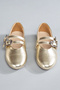 Women's Gold Color New Season Ballerinas - 5