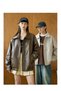 Unisex Brown Premium Oversize Vintage Bomber Leather Jacket
