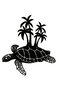 Turtle and Palms Sticker 20 X 22 cm