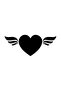 Winged Heart Wall Decor Sticker 40 X 16 cm