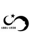 Ataturk Silhouette Crescent and Star Car Hood Sticker 40 X 20 cm - 2