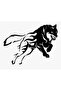 Flaming Wolf Auto Engine Laptop Wall Foil Sticker 40 x 28