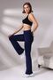 Navy Blue Women's Zippered Flare Leg Sports Leggings Firming Lifting Athlete Bootcut Leggings - 3