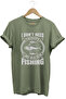 Fishing Fisherman Fish Printed 100% Cotton Regular Fit Khaki T-Shirt