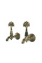 Hamam Stone Double Clover Antique Brass Decorative Hamam Kurna Bathroom Ottoman Faucet (2 Faucets 1 Hamam Stone) - 2