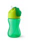 Green Patterned Glass with Straw - 300 ml - 2