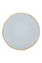 Saif Gallery Glass Dessert Plate, 21 x 4 cm, Gold Rim, Round - Clear