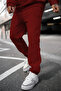 Men's Oversize 3 Thread Basic Unprinted Straight Tracksuit Set - 4