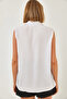 Women's White Sleeveless Viscose Shirt 60223 60271028 - 7
