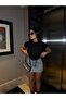 Women's Black Short Sleeve Bodysuit - 4