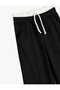 Basic Trousers with Pockets and Double Waist Detail and Elastic Waist - 5