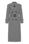 Leather Detailed Oversize Houndstooth Pattern Mid-Length Coat Black 3027
