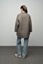 Plaid Patterned Double-Breasted Oversize Coat Safran 3020 - 8