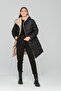 Hooded Double Sided Patterned Puffer Jacket Black-stone 6391 - 5