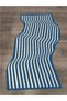 Rio Collection Navy Blue White Wavy Pattern Asymmetrical Detail Woven Base Modern Decorative Carpet Rio8